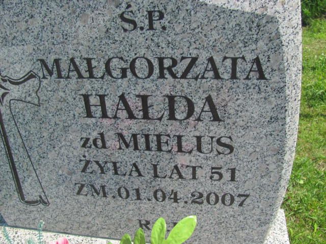 Małgorzata Hałda 1956 Czeladź - Grobonet - Wyszukiwarka osób pochowanych
