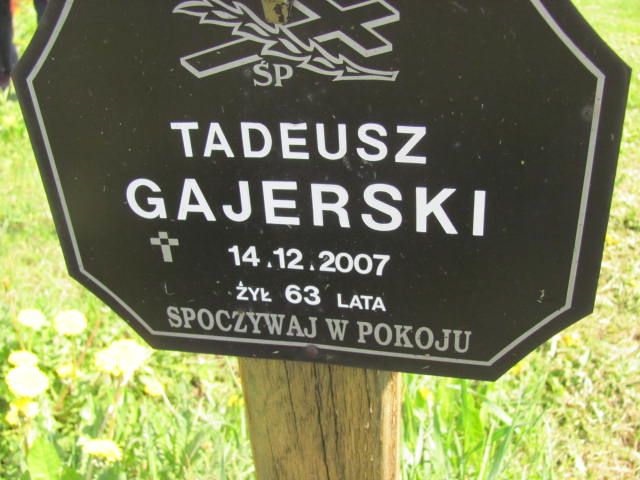 Tadeusz Gajerski 1945 Czeladź - Grobonet - Wyszukiwarka osób pochowanych
