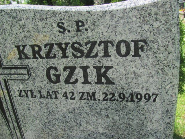 Tomasz GZIK 1972 Czeladź - Grobonet - Wyszukiwarka osób pochowanych
