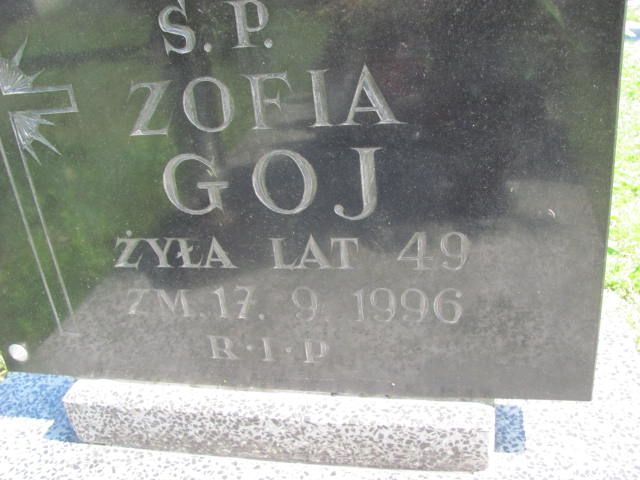 Zofia Goj 1947 Czeladź - Grobonet - Wyszukiwarka osób pochowanych