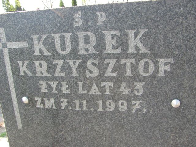 Krzysztof Kurek 1954 Czeladź - Grobonet - Wyszukiwarka osób pochowanych