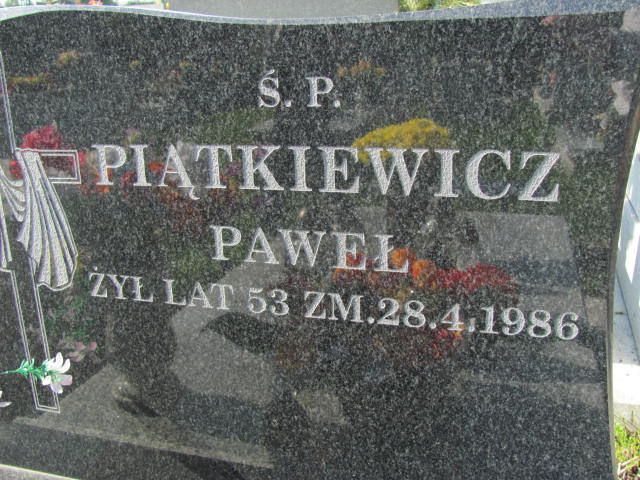 Paweł Piątkiewicz 1932 Czeladź - Grobonet - Wyszukiwarka osób pochowanych